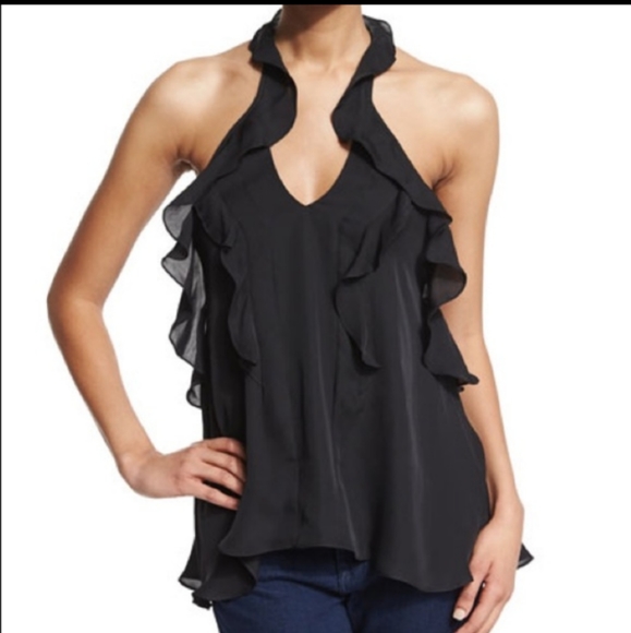 L’Agence Silk Ruffle Halter Top - Picture 4 of 8